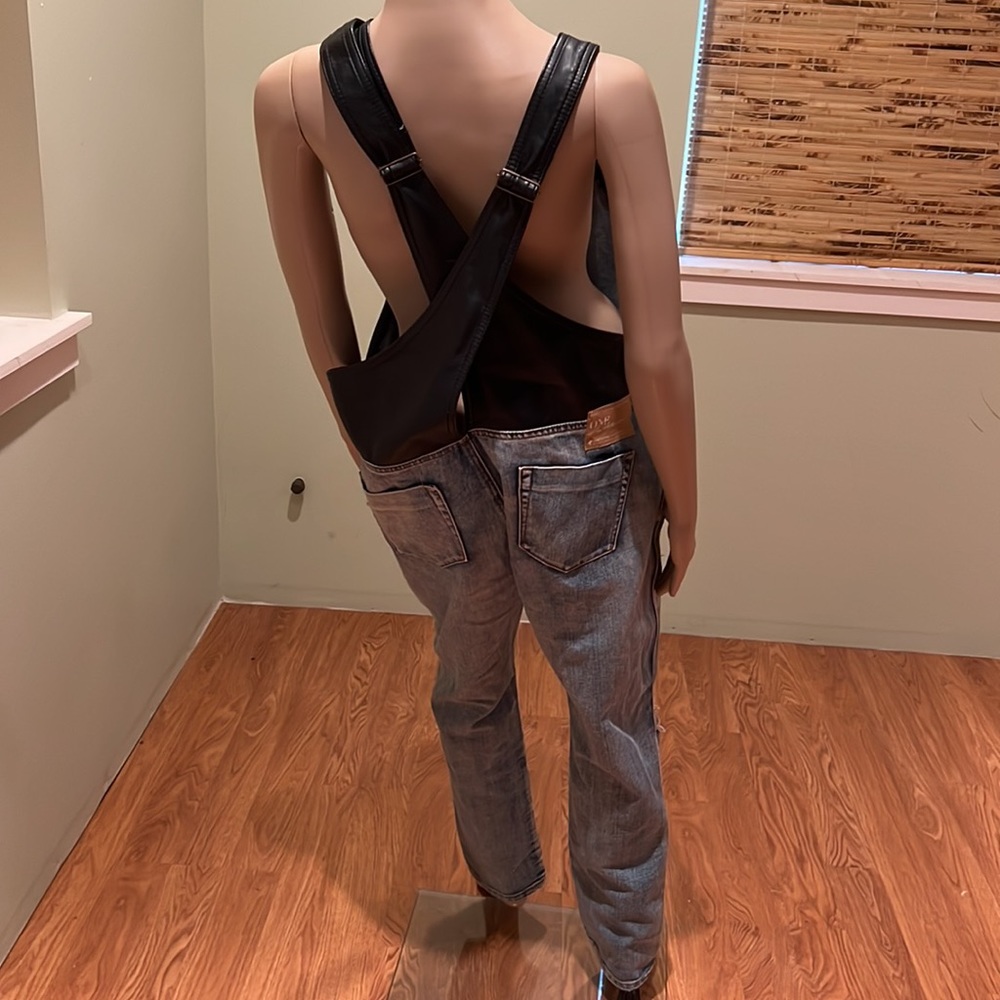 One Teaspoon Denim Distressed Style W/ Black Adjustable Faux Leather Trim 30 - Picture 6 of 13